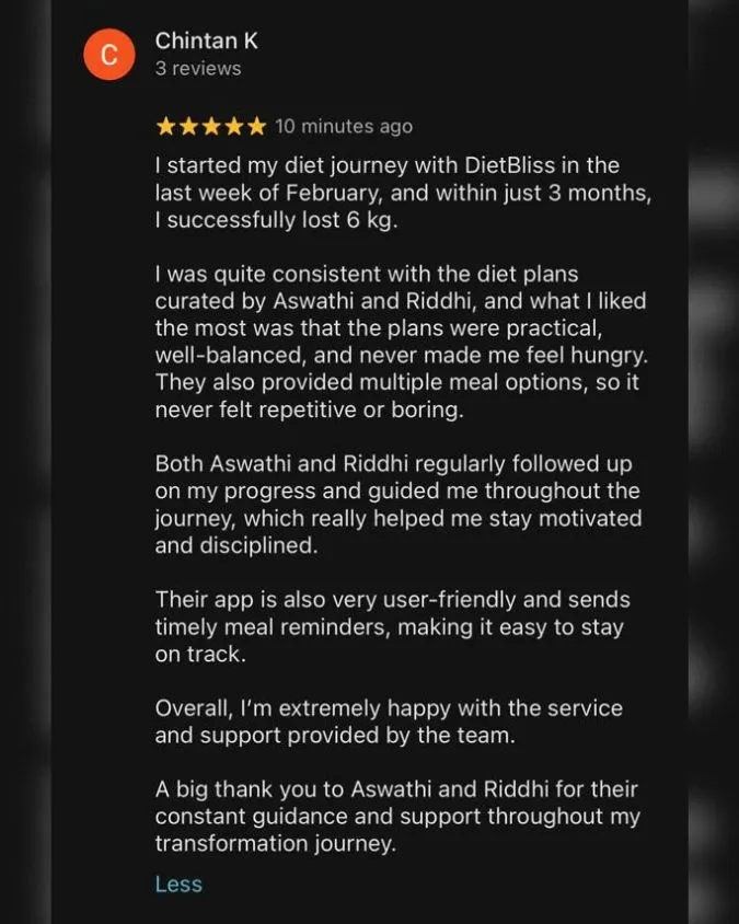 Google review screenshot - Chintan Koya