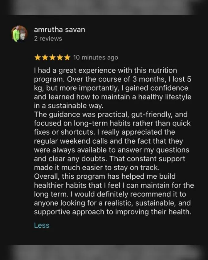 Google review screenshot - Amrutha Kannali
