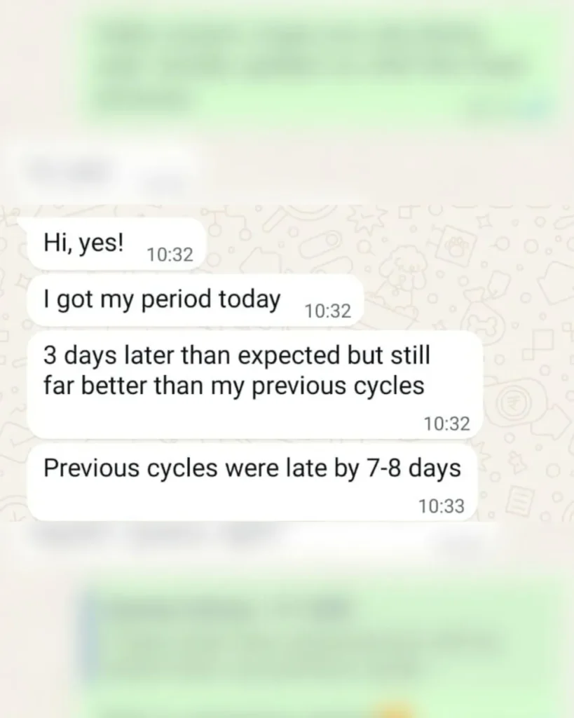 Umme Ayman, Message from the client (Reduced delay & improving cycle pattern)