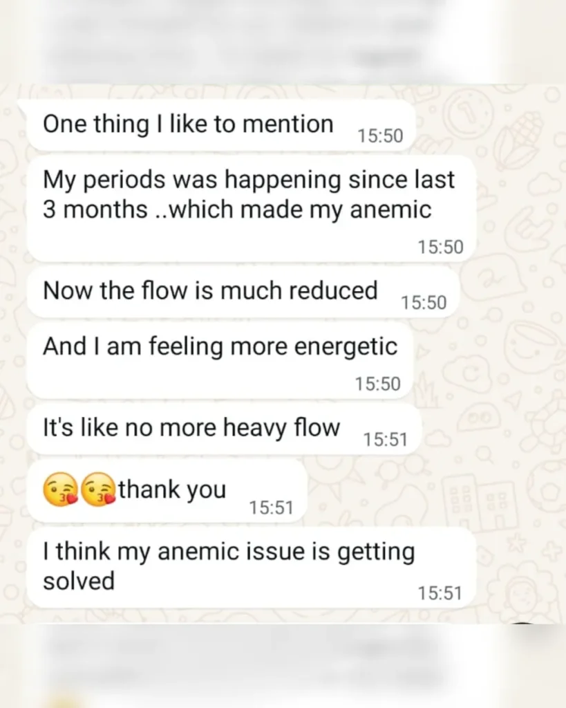 Rupa Ganguly, Message from the client (Cycle & energy improvement)