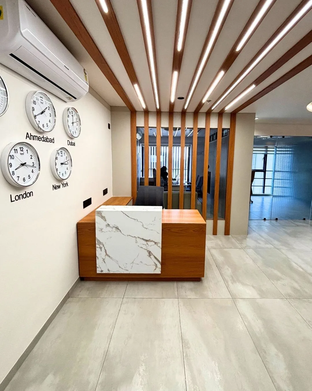 The reception desk at The Diet Bliss clinic in Ahmedabad